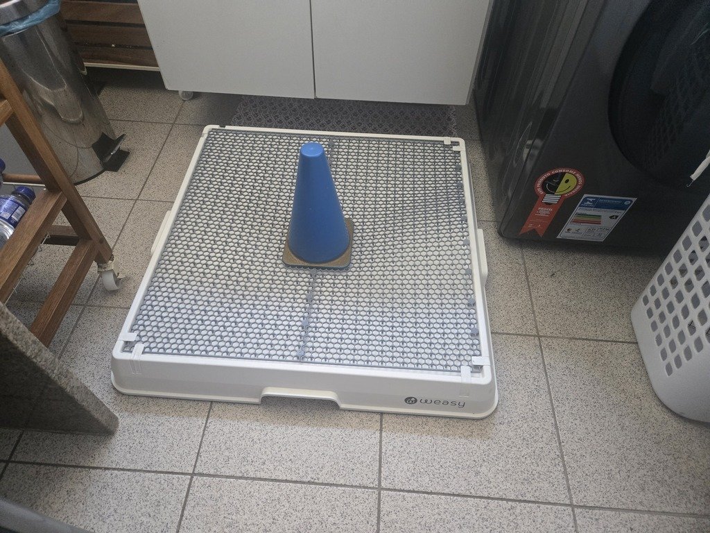 Mictório para cachorro macho pequeno com drenagem e cone em apartamento