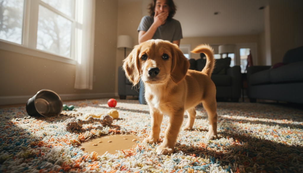 cachorro fazendo xixi no lugar errado