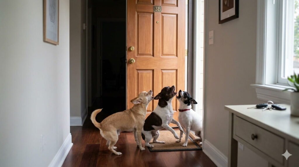 cão late quando saio
